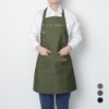 로고 자수 면혼방 목걸이형 스냅단추 카페 바리스타 앞치마 제작